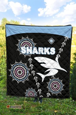 cronulla premium quilt sharks simple indigenous black