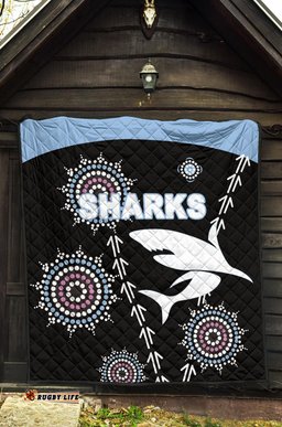 cronulla premium quilt sharks simple indigenous black