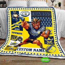 personalized north queensland cowboys mascot quilt blanket nrl