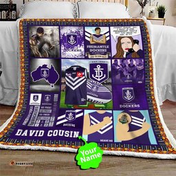 personalized fremantle football club square name quilt blanket