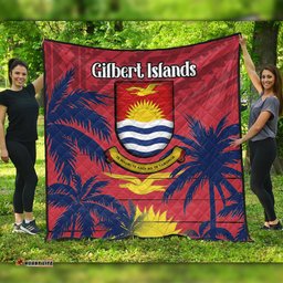Australia  South Sea Islanders Quilt - Gilbert Islands In Polynesian Pattern With Coconut Trees Quilt