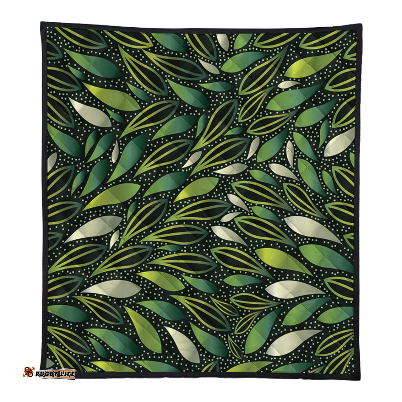Australia Aboriginal Quilt - Green Bush Leaves Seamless Quilt