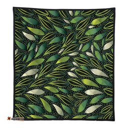Australia Aboriginal Quilt - Green Bush Leaves Seamless Quilt