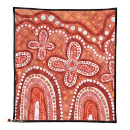 Australia Aboriginal Quilt - Dot painting illustration in Aboriginal style Orange Quilt