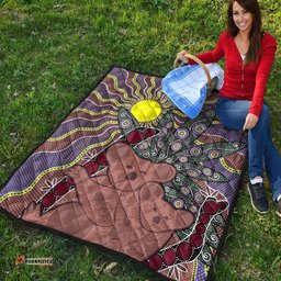 Australia Aboriginal Inspired Quilt - Aboriginal Inspired Koala & Baby Style Art Quilt
