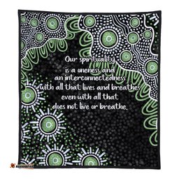 Australia Aboriginal Quilt - The More You Know The Less You Need Green Quilt
