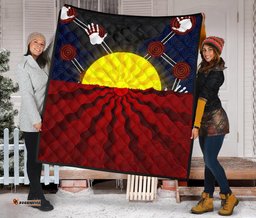 aboriginal premium quilt aboriginal lives matter flag sun dot painting