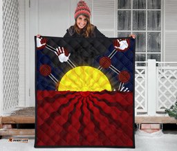 aboriginal premium quilt aboriginal lives matter flag sun dot painting