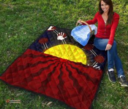 aboriginal premium quilt aboriginal lives matter flag sun dot painting
