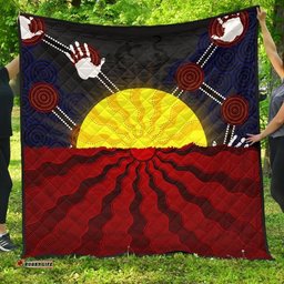 aboriginal premium quilt aboriginal lives matter flag sun dot painting