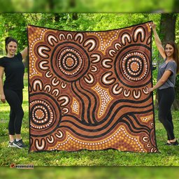 Australia Aboriginal Quilt - Dot Patterns From Indigenous Australian Culture (Brown) Quilt
