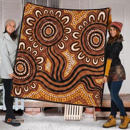 Australia Aboriginal Quilt - Dot Patterns From Indigenous Australian Culture (Brown) Quilt