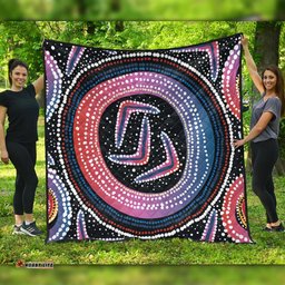 Australia Aboriginal Quilt - Aboriginal Boomerang Dot Art Quilt