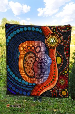 australia premium quilt aboriginal mother and son foot