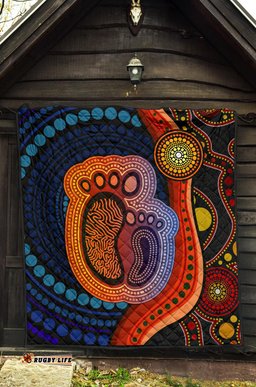 australia premium quilt aboriginal mother and son foot
