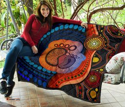 australia premium quilt aboriginal mother and son foot