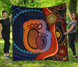 australia premium quilt aboriginal mother and son foot