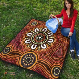 Australia Aboriginal Inspired Quilt - Aboriginal Style Of Dot Background Connection Quilt