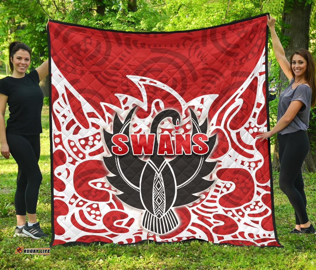 sydney premium quilt simple indigenous swans