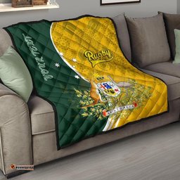 personalised premium quilt australia coat of arm in rugby style