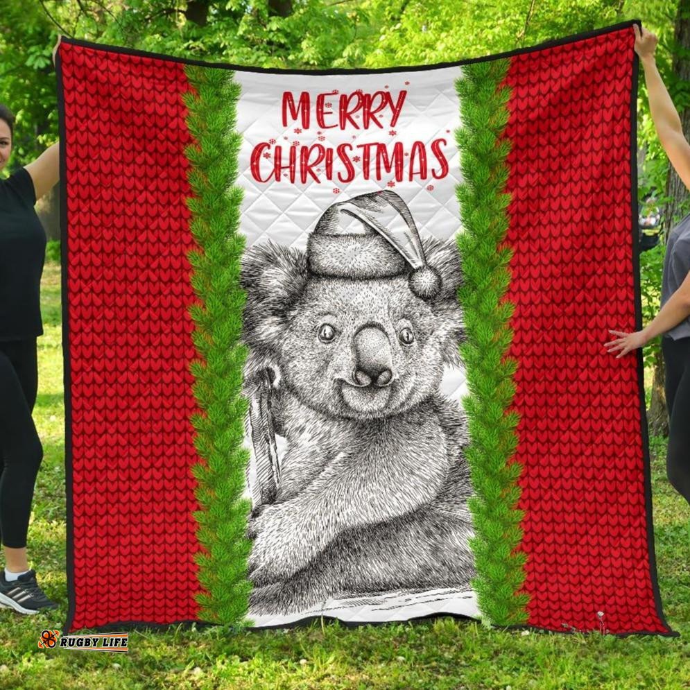 christmas australia premium quilt merry christmas koala