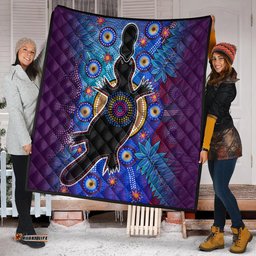 Australia Aboriginal Inspired Quilt - Aboriginal Inspired Platypus Animal Style Art Quilt