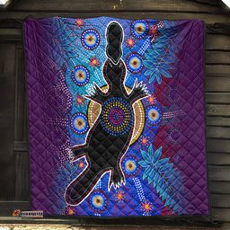 Australia Aboriginal Inspired Quilt - Aboriginal Inspired Platypus Animal Style Art Quilt