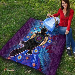 Australia Aboriginal Inspired Quilt - Aboriginal Inspired Platypus Animal Style Art Quilt
