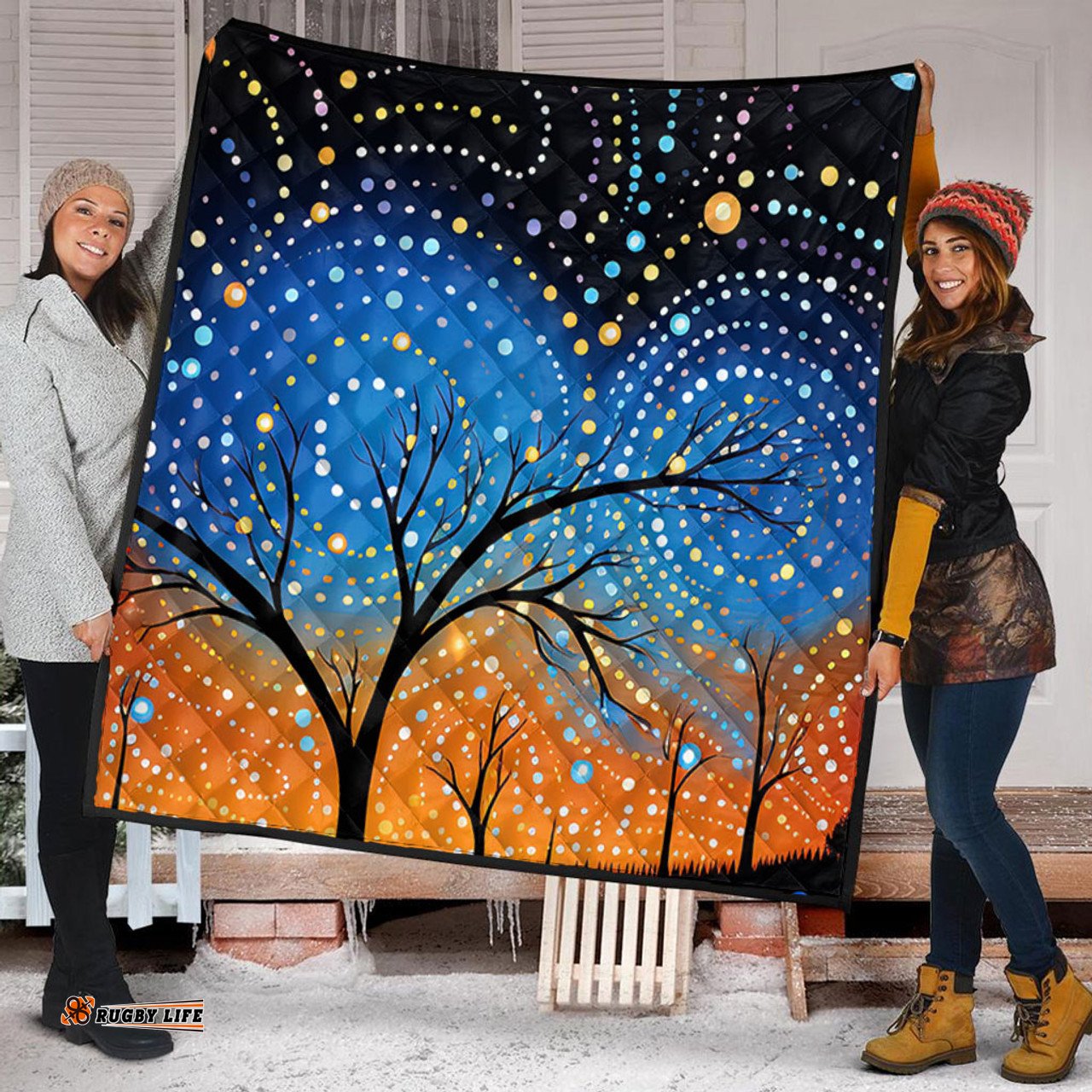Australia Aboriginal Quilt - Australian Dreamtime Story Of A Night Sky Quilt