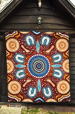 aboriginal premium quilt indigenous circle dot painting ver02