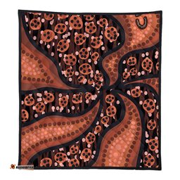 Australia Aboriginal Quilt - Brown Background With An Aboriginal Art Style Quilt