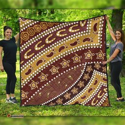 Australia Aboriginal Quilt - Australian Aboriginal Style Of Pattern Background Quilt