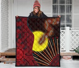 aboriginal premium quilt indigenous snake sun dot painting