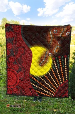 aboriginal premium quilt indigenous snake sun dot painting
