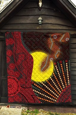 aboriginal premium quilt indigenous snake sun dot painting