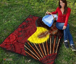aboriginal premium quilt indigenous snake sun dot painting