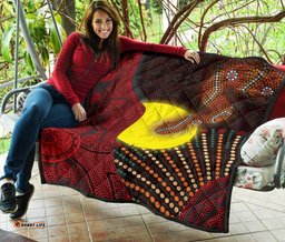 aboriginal premium quilt indigenous snake sun dot painting