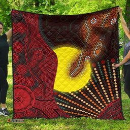 aboriginal premium quilt indigenous snake sun dot painting