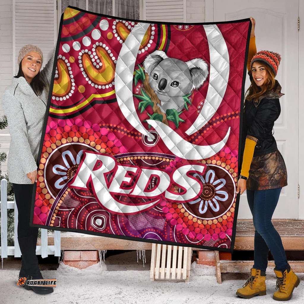 queensland reds aboriginal premium quilt koala indigenous vibes