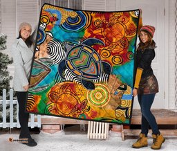 Australia Aboriginal Inspired Quilt - Turtle Indigenous Art