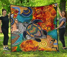 Australia Aboriginal Inspired Quilt - Turtle Indigenous Art