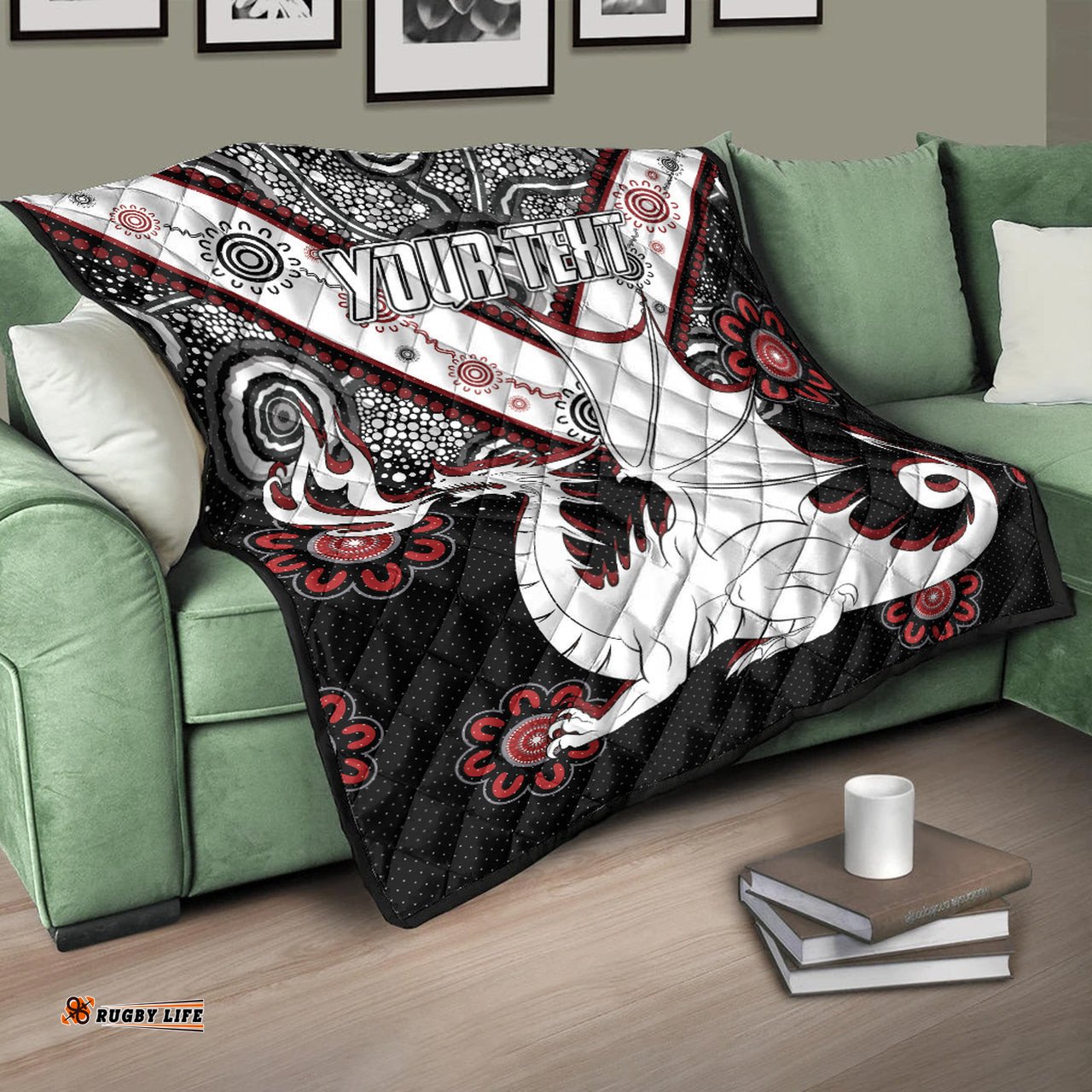 st george rugby quilt custom aboriginal dragons quilt