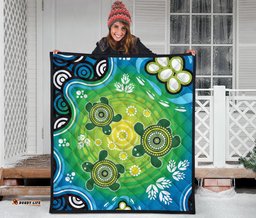 aboriginal premium quilt indigenous green turtle