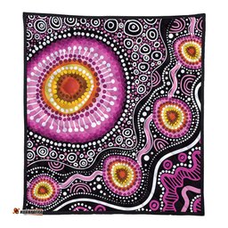 Australia Aboriginal Quilt - Beautiful Vector Painting Showcasing Aboriginal Dot Artwork Quilt