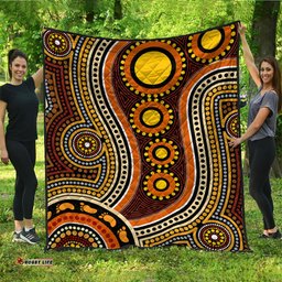 Australia Aboriginal Inspired Quilt - Aboriginal Dot Art Connection With Footprints