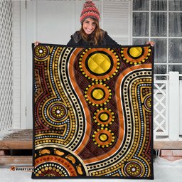 Australia Aboriginal Inspired Quilt - Aboriginal Dot Art Connection With Footprints