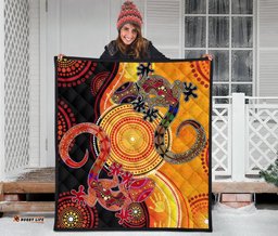 Australia Aboriginal Inspired Quilt - Couple Aboriginal Inspired Lizards