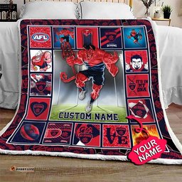 melbourne football club quilt blanket afl quilt blanket mascot personalized