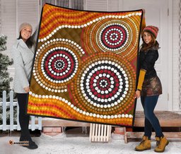 aboriginal premium quilt australia brown circle dot painting art
