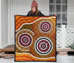 aboriginal premium quilt australia brown circle dot painting art